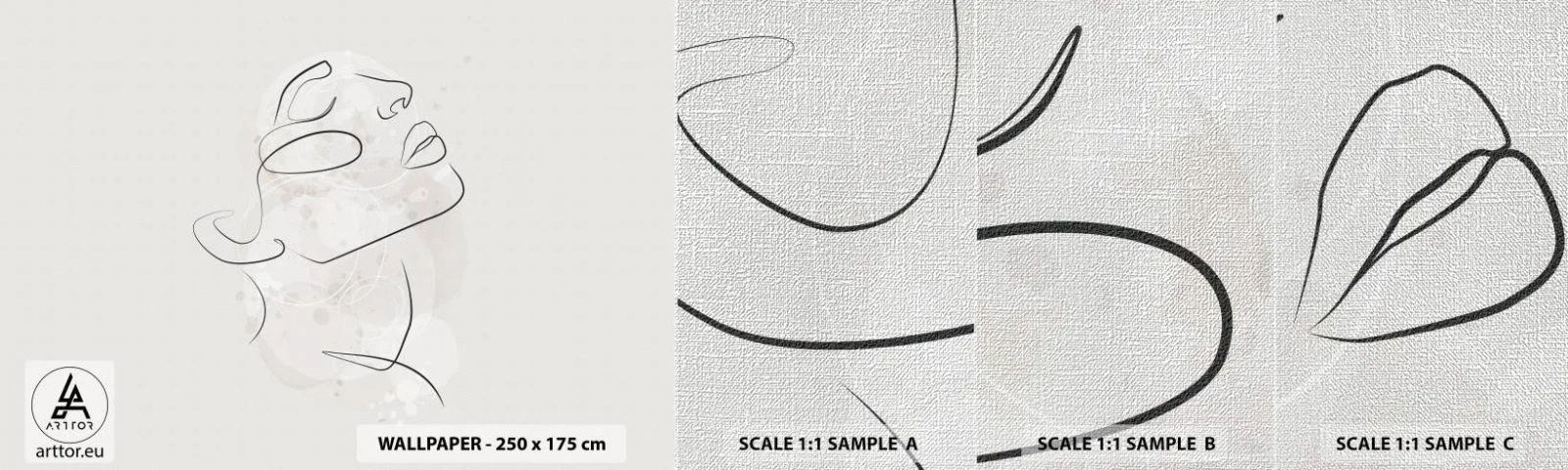 Muestra de fotomural Premium Canvas - Contorno de un sueño - cara de mujer, Mujer, Gráficos - 100x30 cm