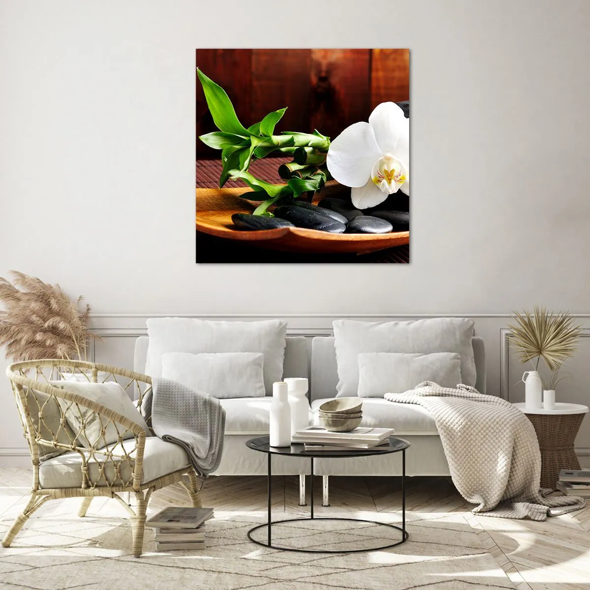 Cuadro sobre vidrio - Impresiones sobre Vidrio - Ríndete al tacto de la naturaleza - 70x70 cm