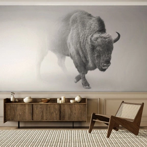 Fotomural Premium Sand - Rey de la pradera - sabio, animales, Bisonte - 200x140 cm