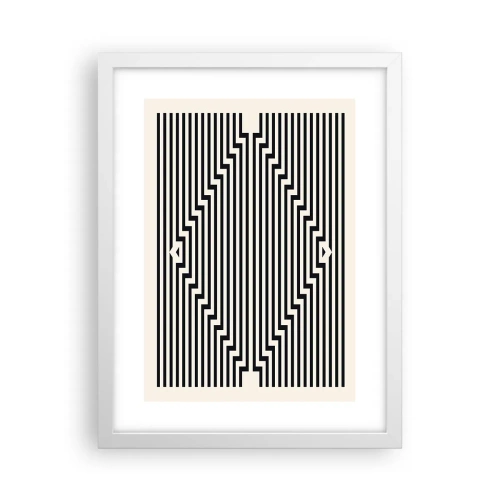 Póster en marco blanco - Ilusión geométrica - 30x40 cm