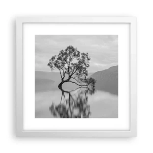 Póster en marco blanco - Existe tal lugar en el mundo - 30x30 cm