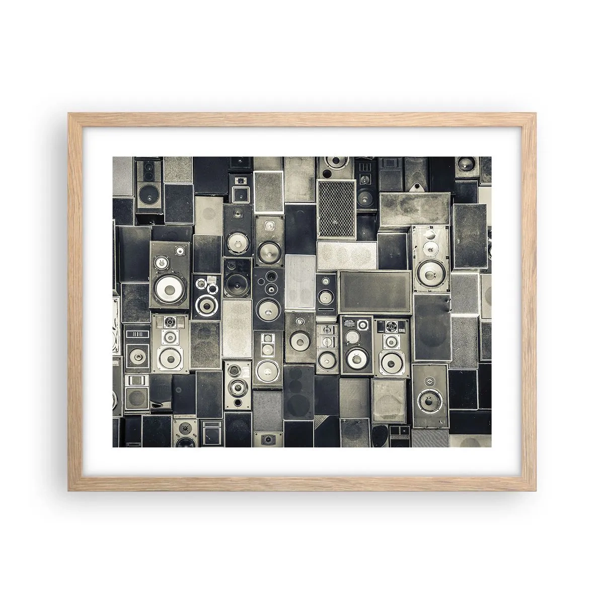 Póster en marco roble claro - Y todo fluye - 50x40 cm