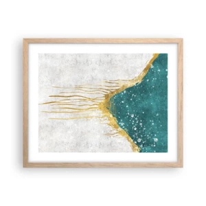Póster en marco roble claro - Marea dorada - 50x40 cm
