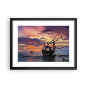 Póster en marco negro - Una noche exótica - 40x30 cm