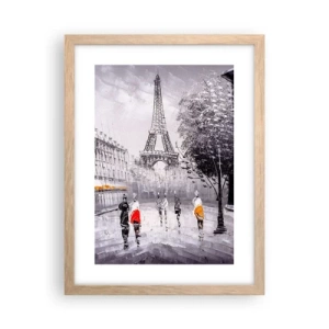 Póster en marco roble claro - Un paseo parisino - 30x40 cm
