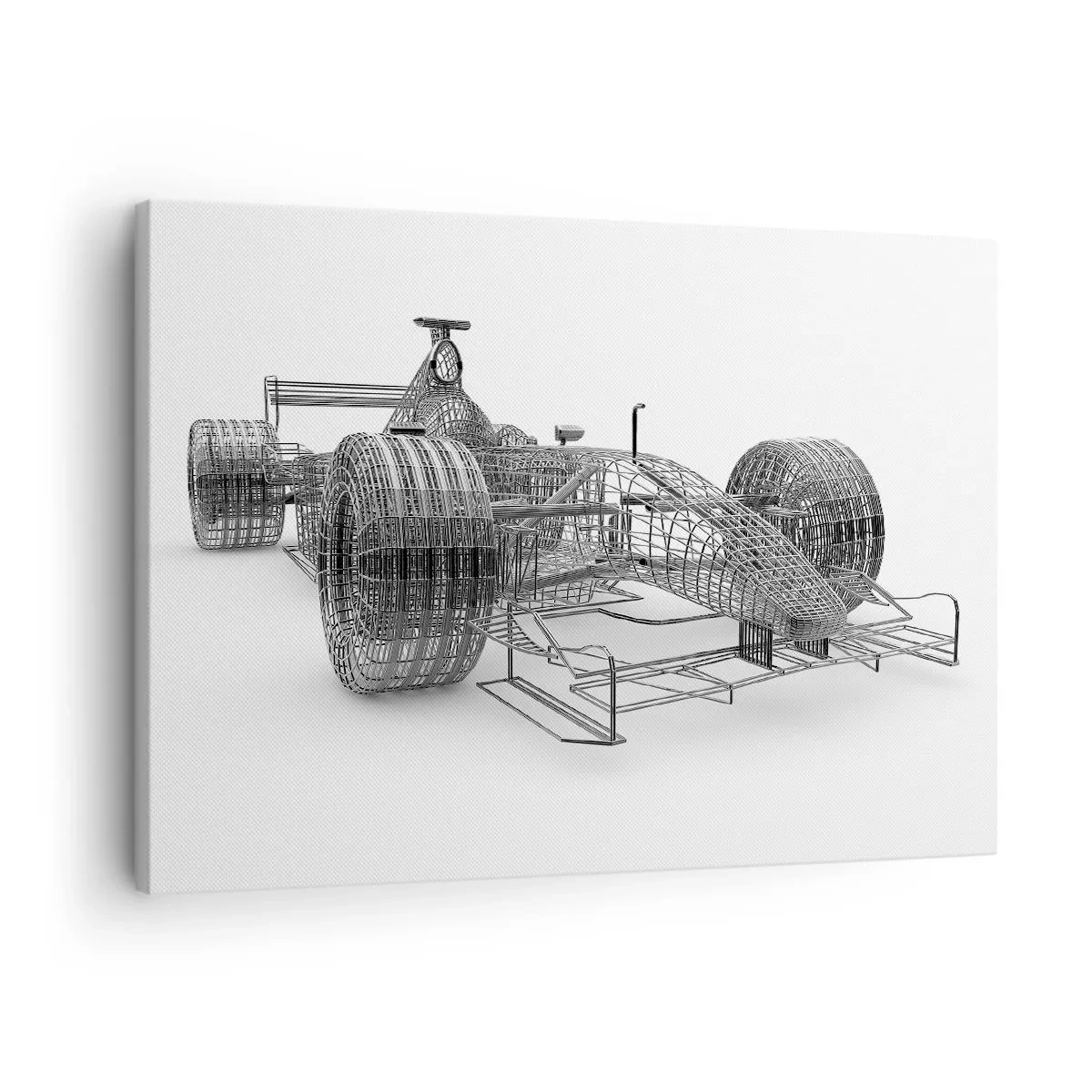 Cuadro sobre lienzo - Impresión de Imagen - Un boceto de diseño de un coche de carreras sobre un fondo claro. - 70x50cm - Construcción perfecta - el impulso - Decoración de pared moderna para salón y dormitorio ARTTOR