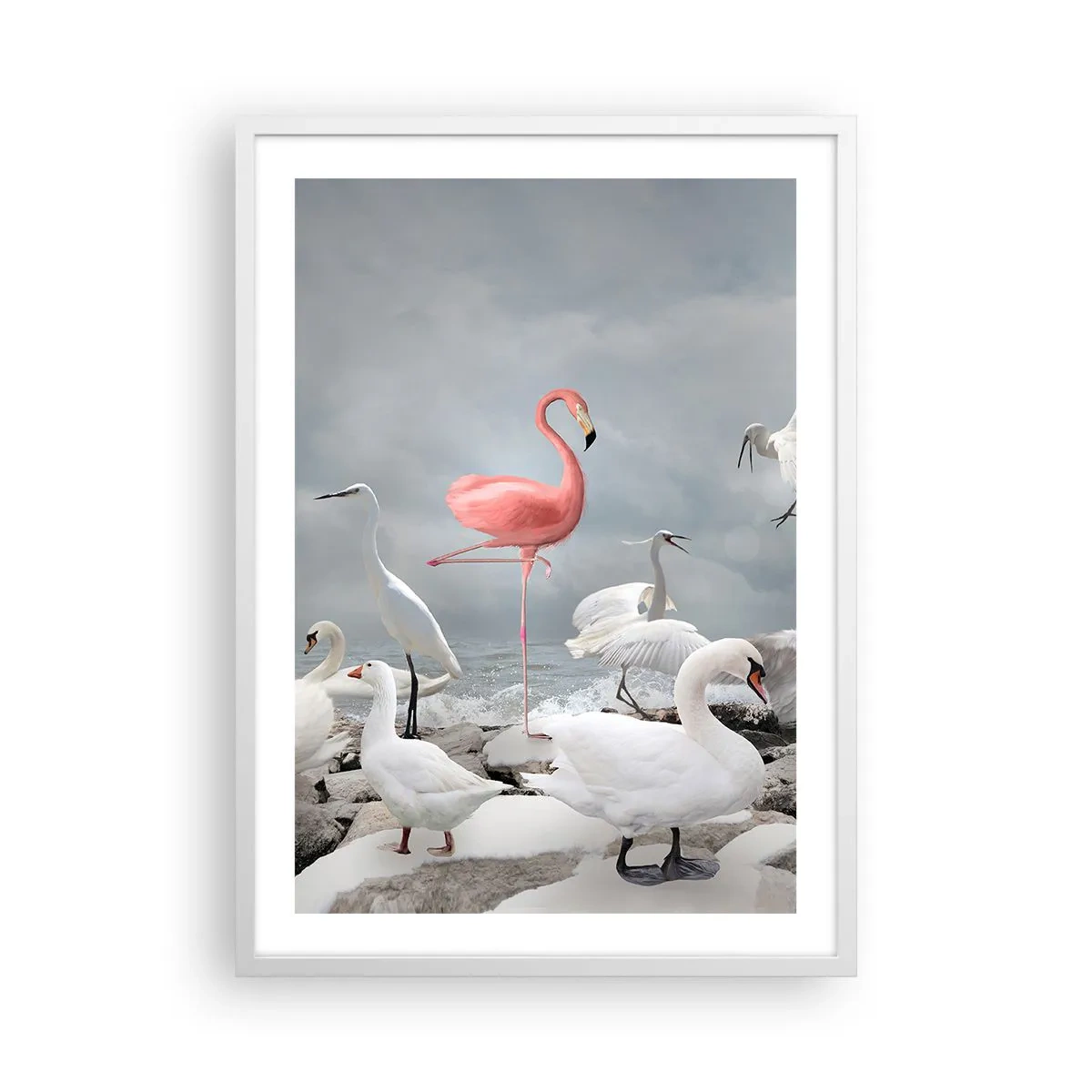 Póster en marco blanco - ¿De dónde vengo? - 50x70 cm