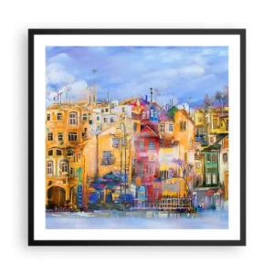 Póster en marco negro - Estamos juntos - 60x60 cm