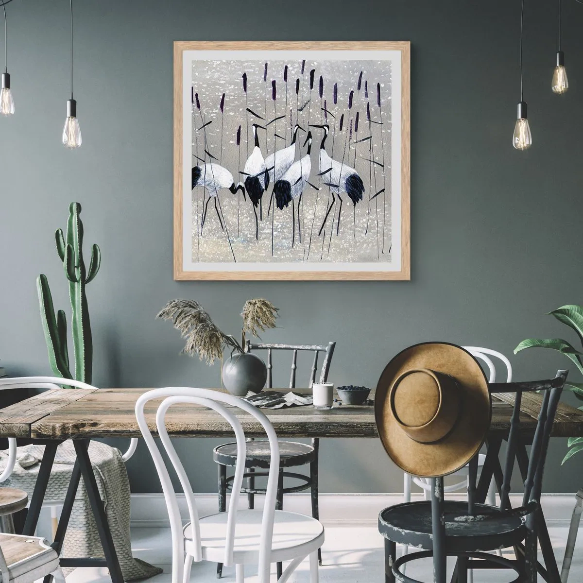 Póster en marco roble claro - Entre los suyos - 30x30 cm