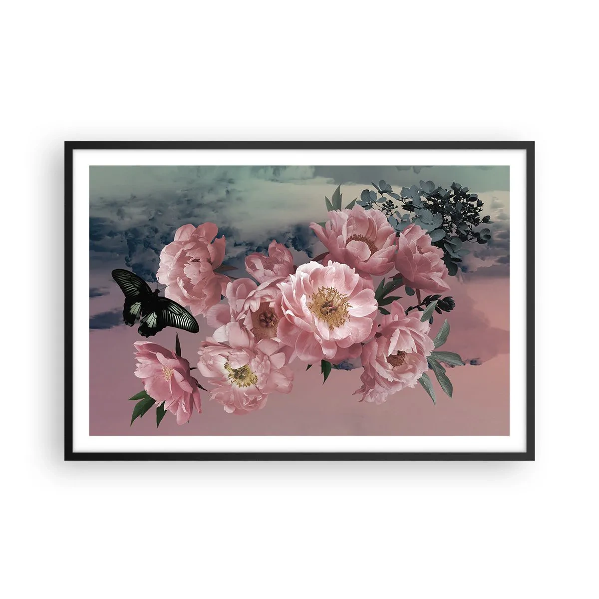 Póster en marco negro - La cúspide del romance - 91x61 cm