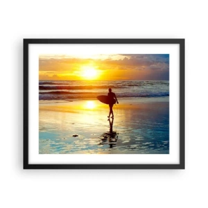 Póster en marco negro - El regreso del guerrero - 50x40 cm