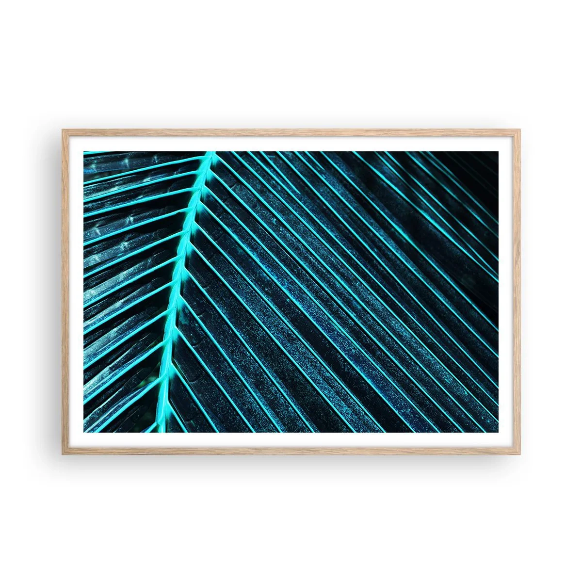 Póster en marco roble claro - La textura del verde - 100x70 cm
