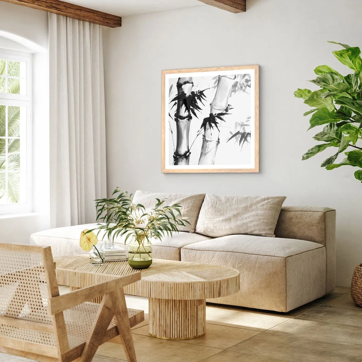 Póster en marco roble claro - Primer plano de Oriente - 60x60 cm