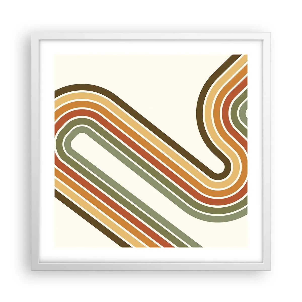 Póster en marco blanco - Zigzagueando hasta su destino - 50x50 cm