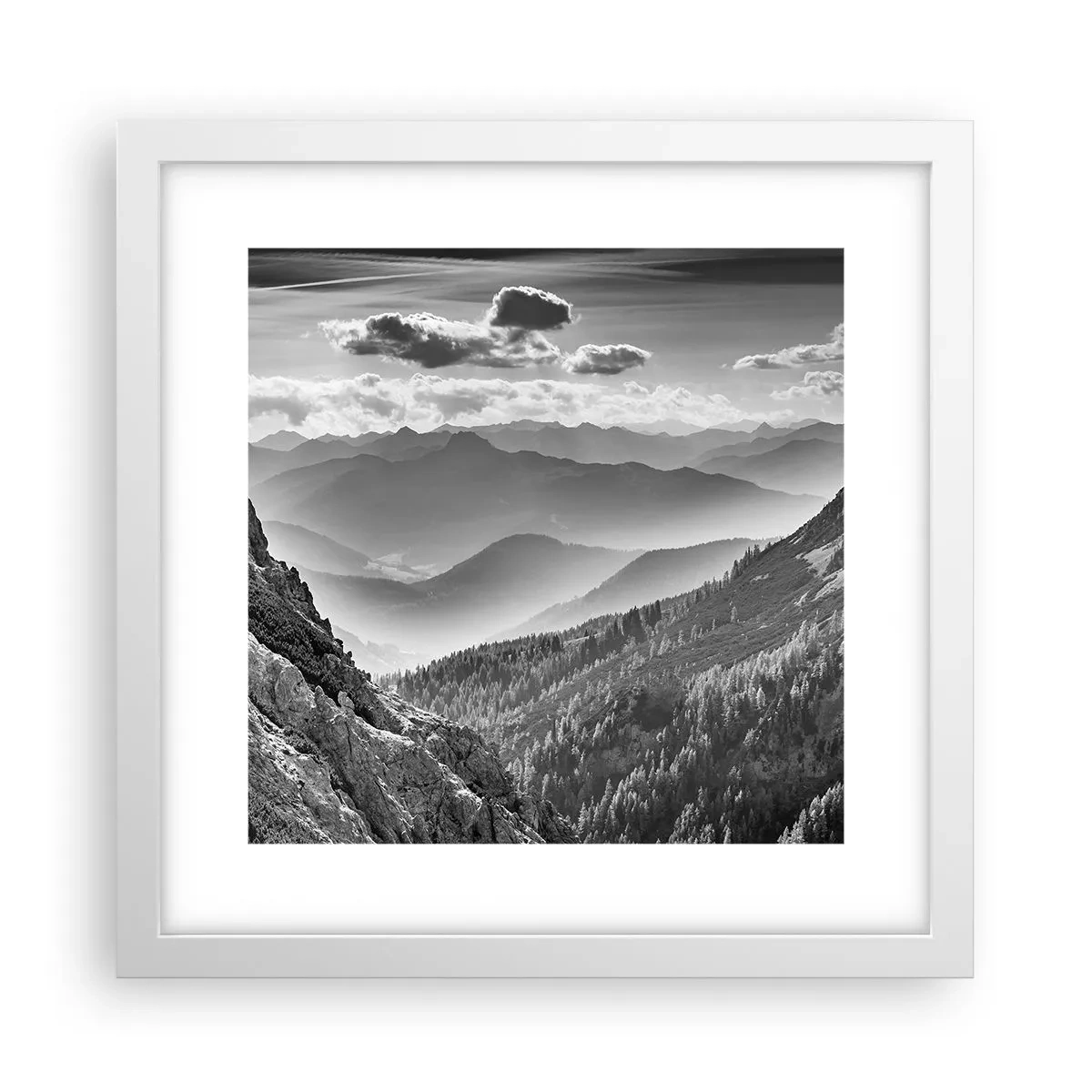 Póster en marco blanco - Hasta el horizonte - 30x30 cm