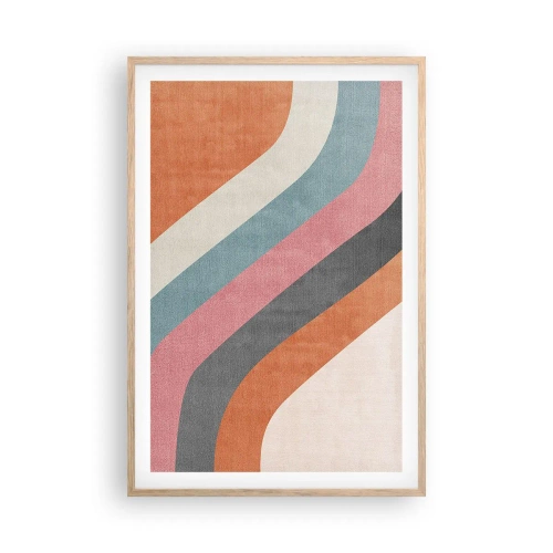 Póster en marco roble claro - Composición diagonal - movimiento - 61x91 cm