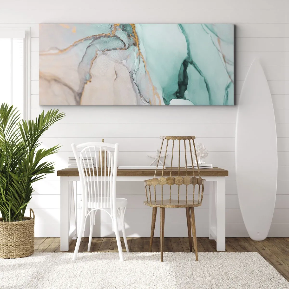 Cuadro sobre lienzo - Impresión de Imagen - Danza de formas y colores - 90x30 cm