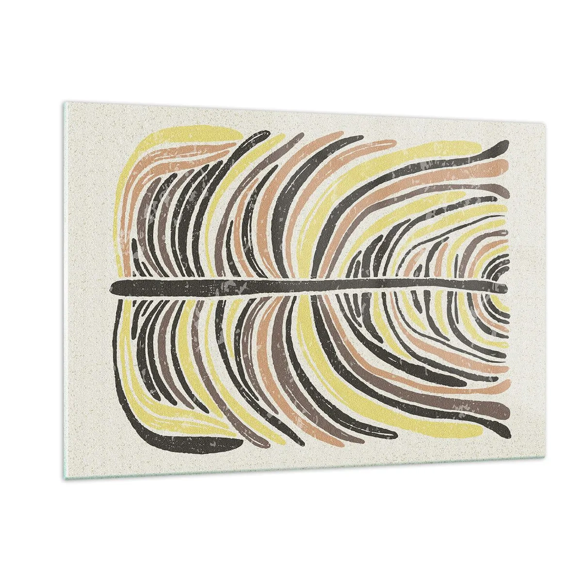 Cuadro sobre vidrio - Impresiones sobre Vidrio - Abstracción orgánica en tonos terrosos cálidos sobre un fondo claro. - 120x80cm - Abstracción vibrante - Decoración de pared moderna para salón y dormitorio ARTTOR