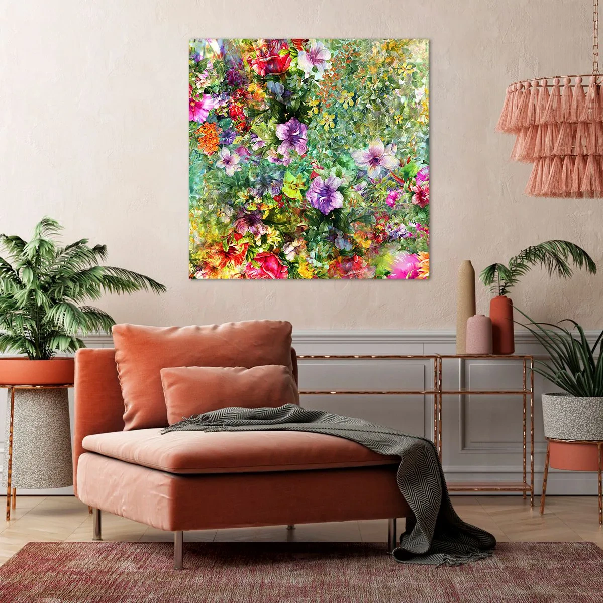 Cuadro sobre lienzo - Impresión de Imagen - En flores a la perdición - 70x70 cm