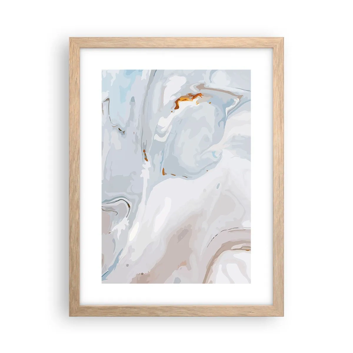 Póster en marco roble claro - Blanco fusión - 30x40 cm