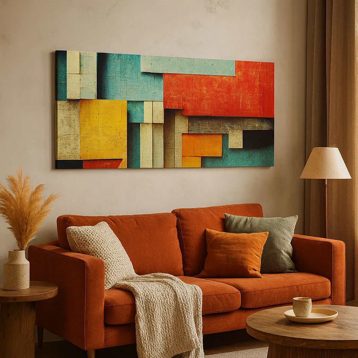 Cuadro sobre lienzo - Impresión de Imagen - Festival de ángulos rectos - 30x30 cm