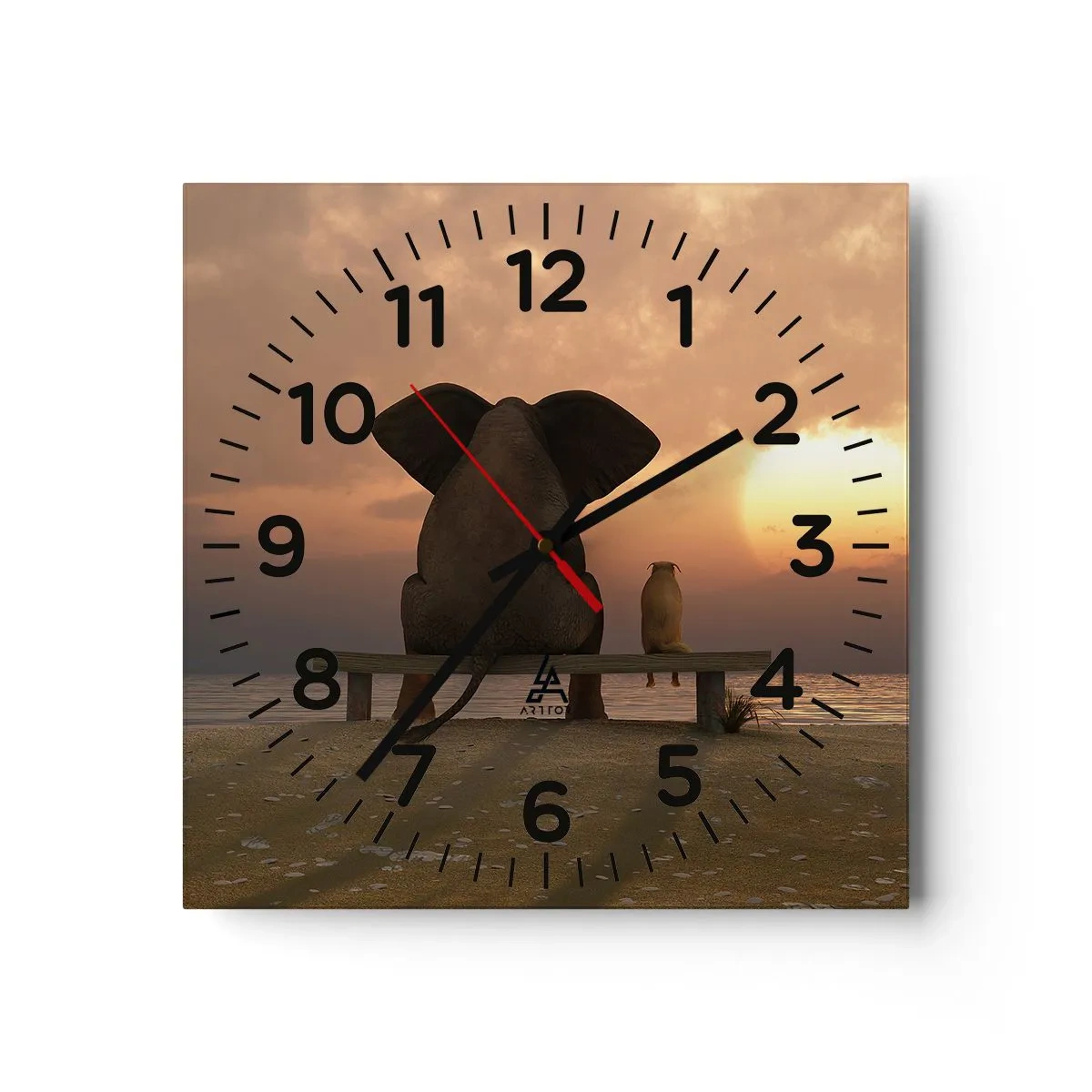 Reloj de pared - Reloj de vidrio - Es bueno estar en silencio juntos - 30x30 cm