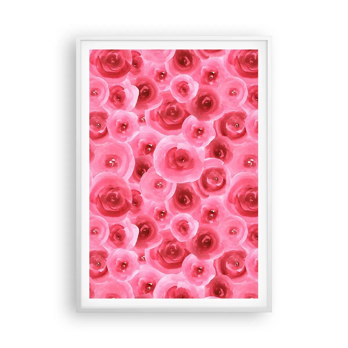 Póster en marco blanco - Rosas abajo y arriba - 70x100 cm