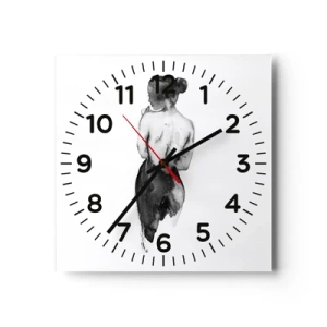 Reloj de pared - Reloj de vidrio - Sin ella el mundo deja de tener sentido - 30x30 cm