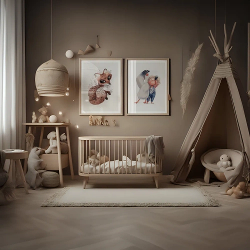 Beige kids space - Inspiración para una habitación infantil