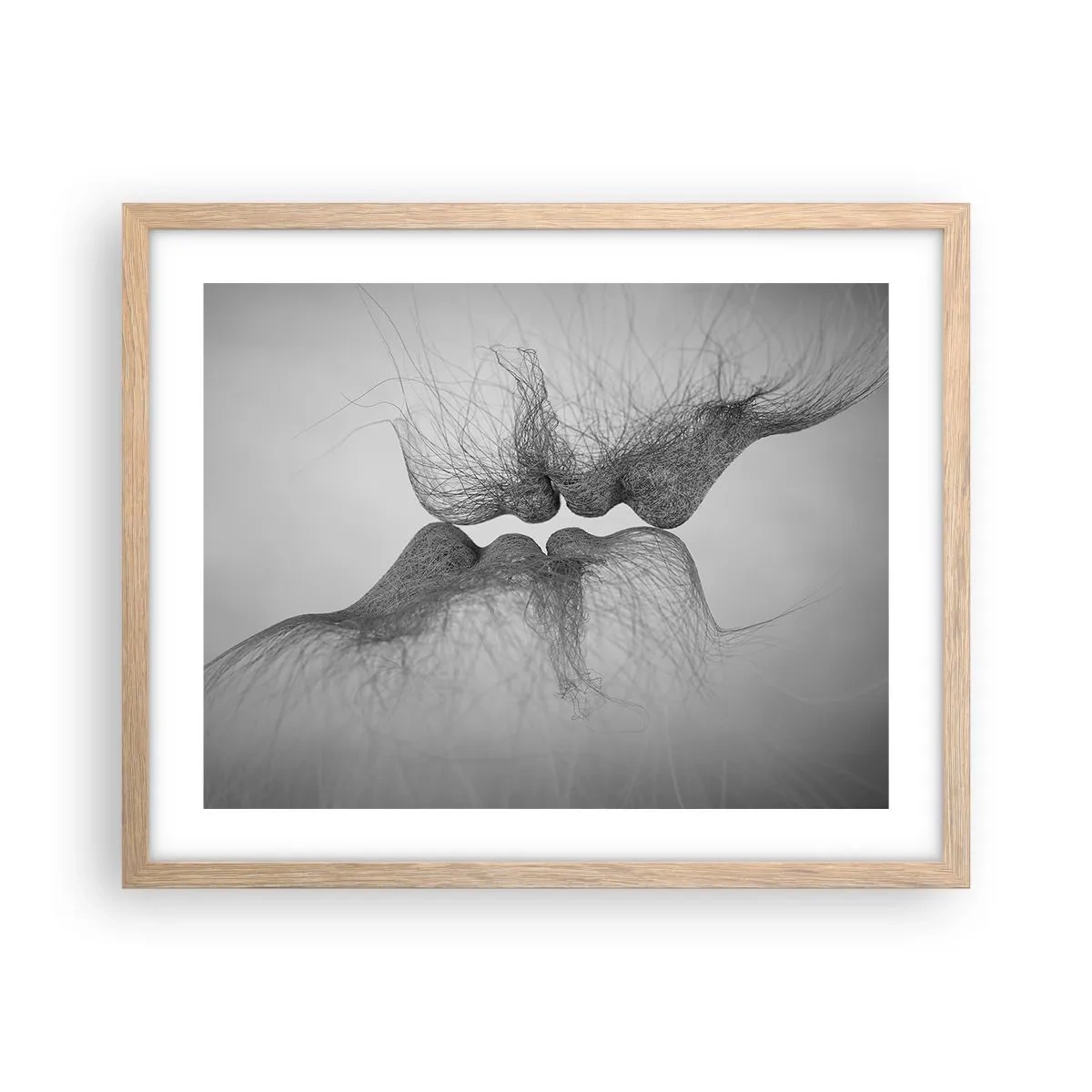 Póster en marco roble claro - Beso del viento - 50x40 cm