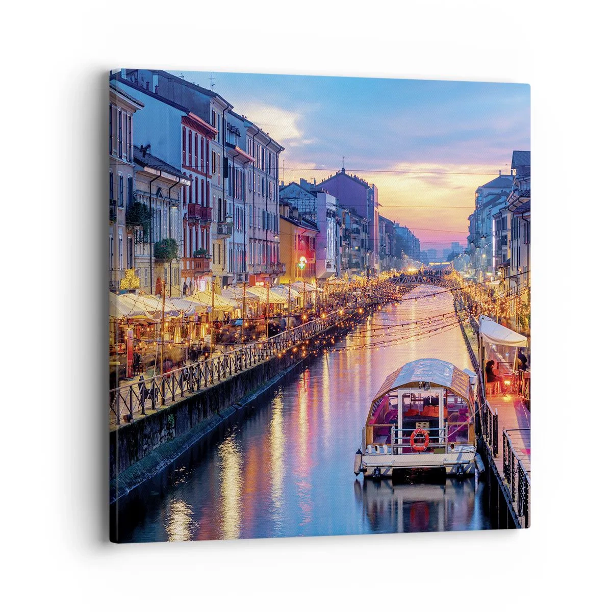 Cuadro sobre lienzo - Impresión de Imagen - Una noche de luz y diversión - 40x40 cm