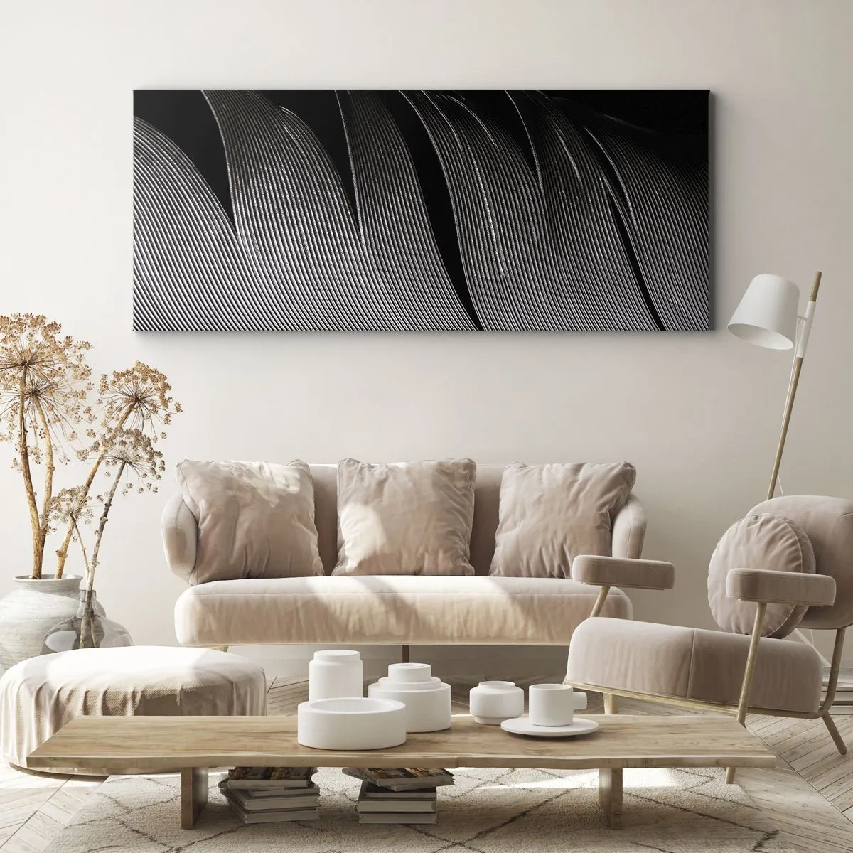 Cuadro sobre lienzo - Impresión de Imagen - Pluma - una construcción maravillosa - 100x40 cm