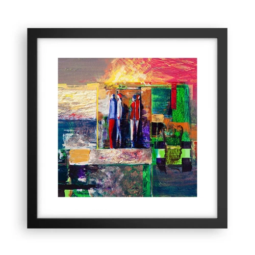 Póster en marco negro - Relaciones y emociones - 30x30 cm