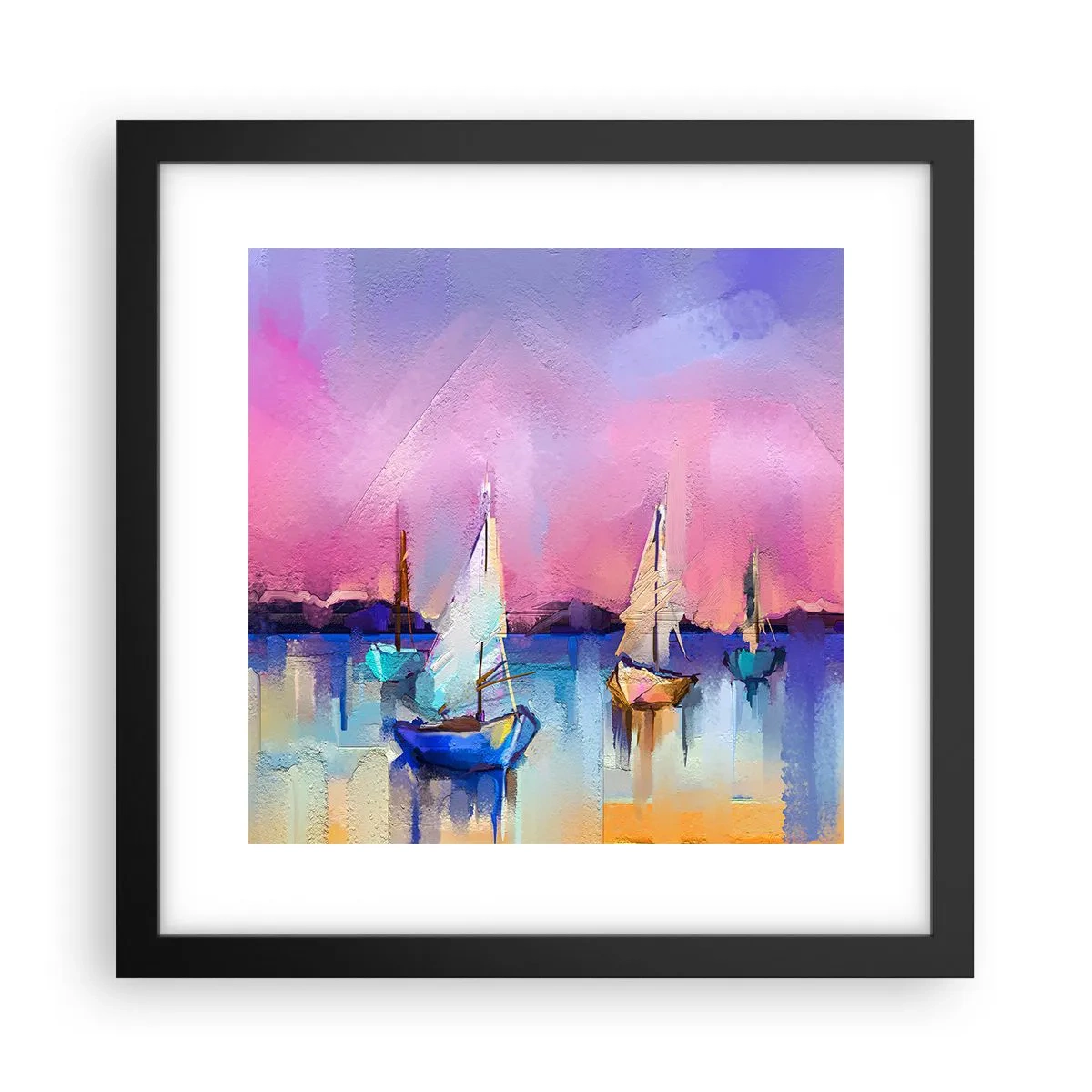 Póster en marco negro - Dirección alta mar - 30x30 cm