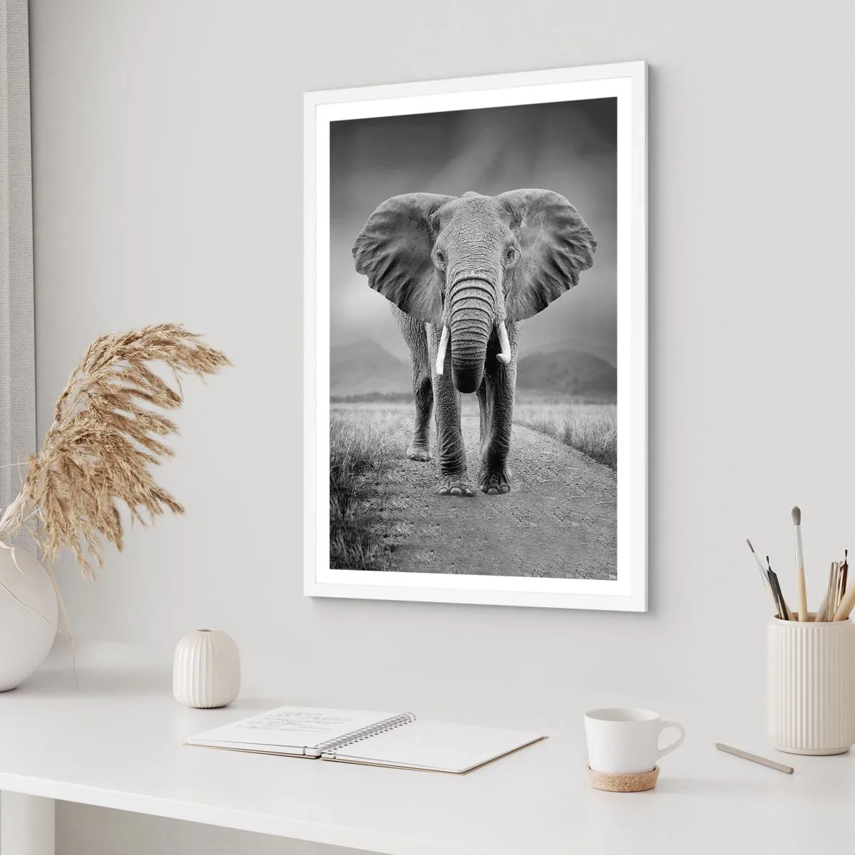 Póster en marco blanco - El anfitrión da la bienvenida - 50x70 cm