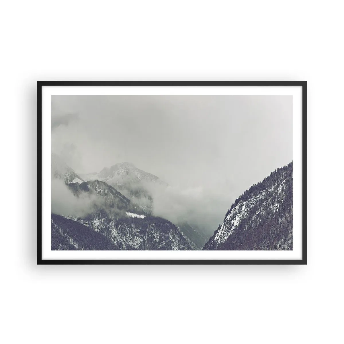 Póster en marco negro - Valle de la niebla - 91x61 cm