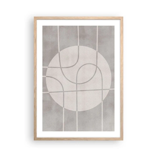 Póster en marco roble claro - Circular y rectilíneo - 50x70 cm