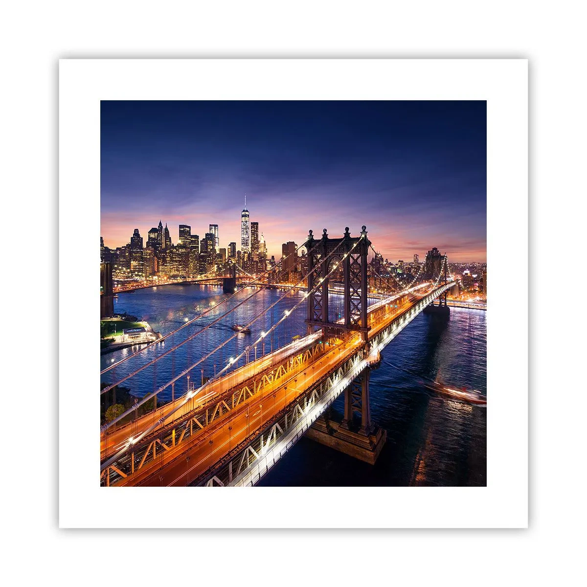 Póster - Un puente luminoso hacia el corazón de la ciudad - 40x40 cm