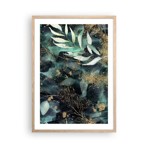 Póster en marco roble claro - Jardín encantado - 50x70 cm