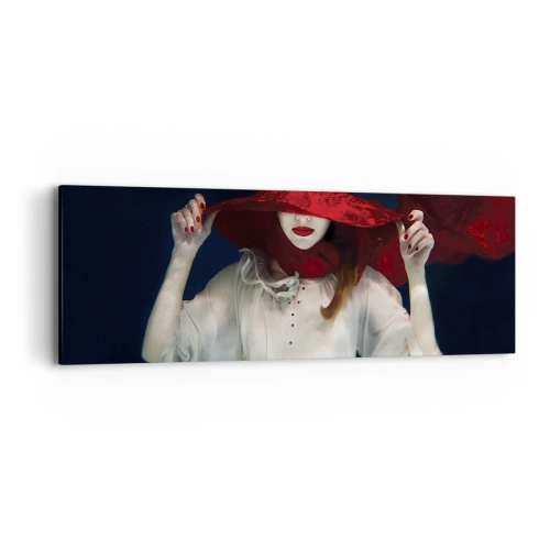 Cuadro sobre lienzo - Impresión de Imagen - Blanco y rojo - 90x30 cm