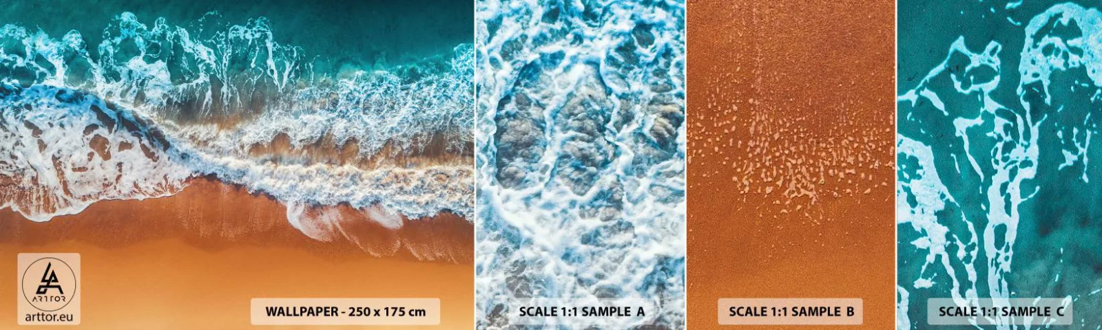 Muestra de fotomural autoadhesivo Deluxe Sticker - Siempre a la par - Paisaje, Mar, Playa - 100x30 cm