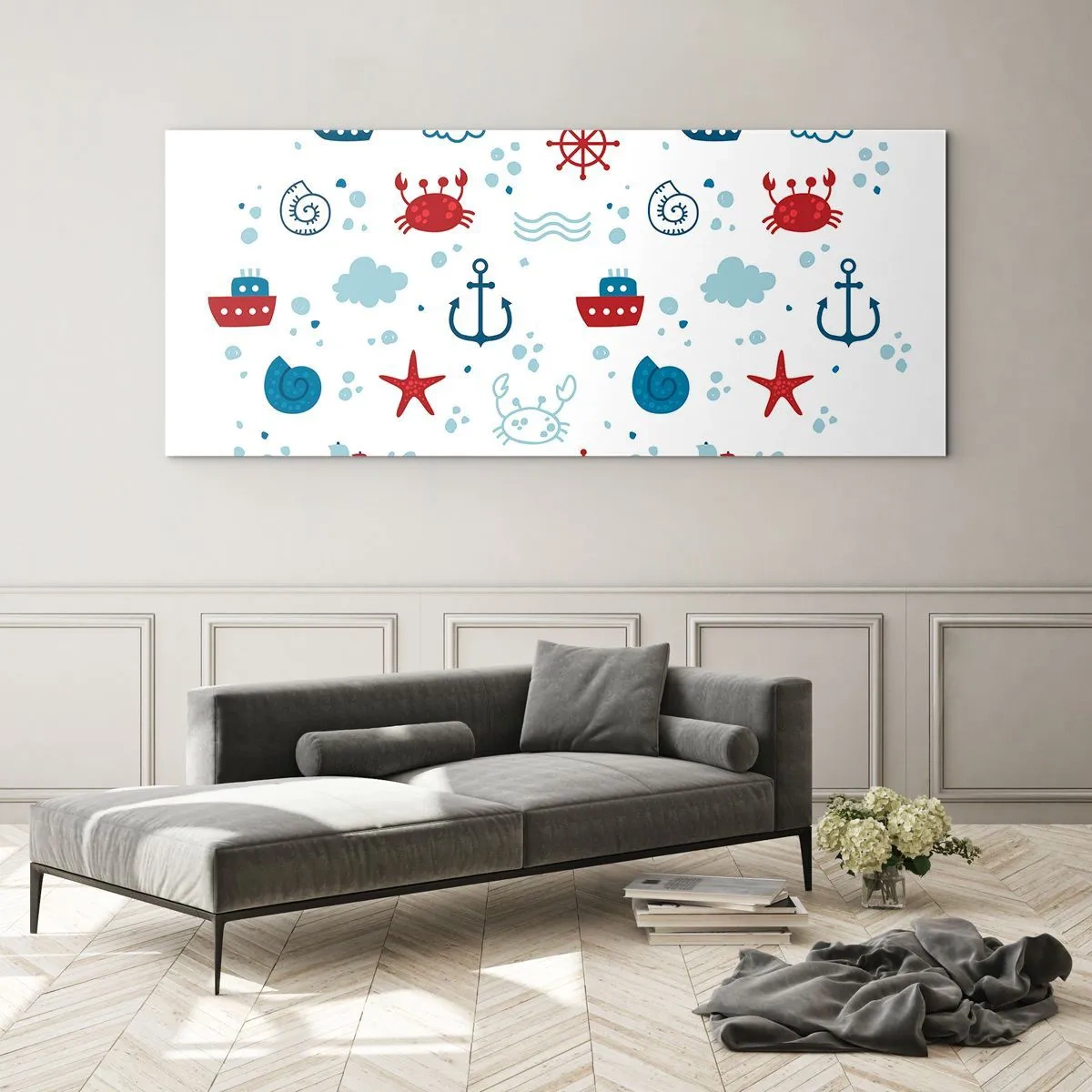 Cuadro sobre vidrio - Impresiones sobre Vidrio - Un cuento de mar - 100x40 cm