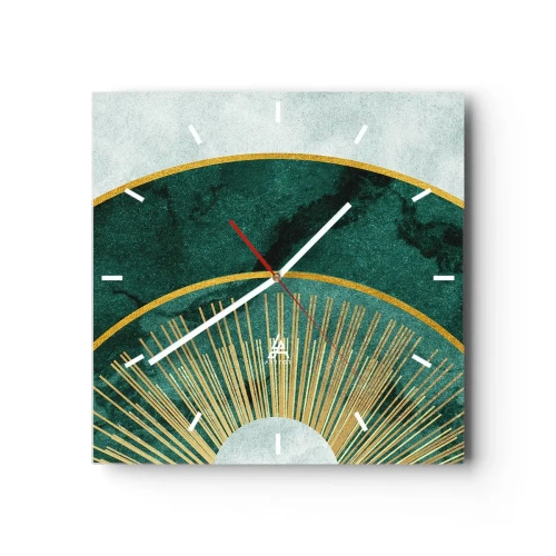 Reloj de pared - Reloj de vidrio - Un sistema solar diferente - 40x40 cm