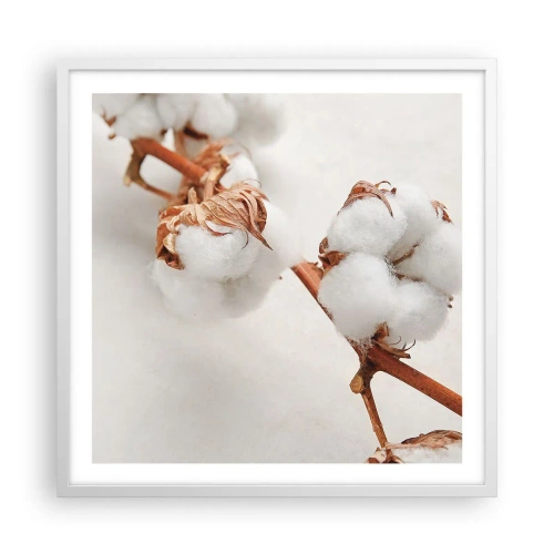 Póster en marco blanco - Un suave tacto - 60x60 cm