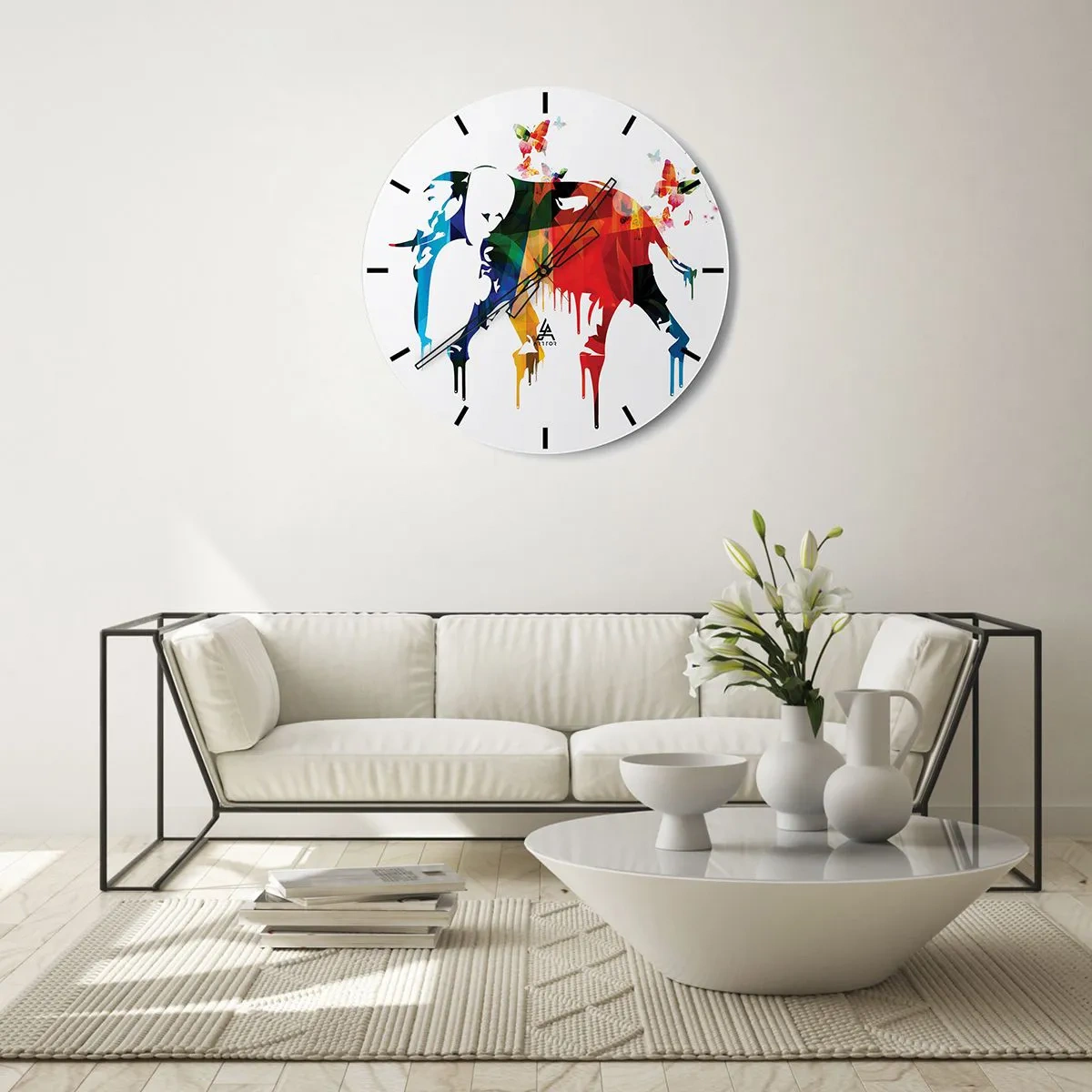 Reloj de pared - Reloj de vidrio - Todo el mundo puede bailar - 30x30 cm