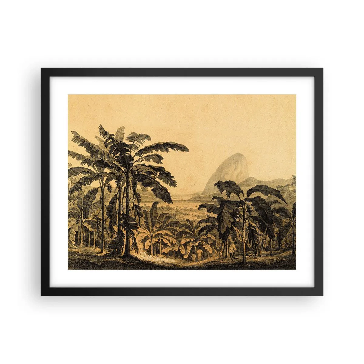 Póster en marco negro - En un ambiente colonial - 50x40 cm
