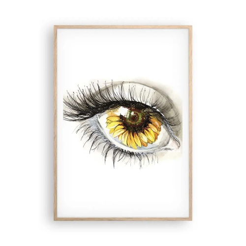 Póster en marco roble claro - Un aspecto tan caluroso como el verano - 70x100 cm