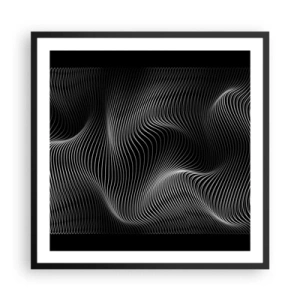 Póster en marco negro - La danza de la luz en el espacio - 60x60 cm