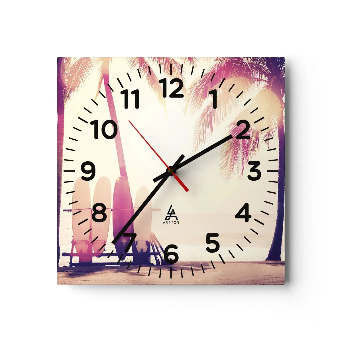Reloj de pared - Reloj de vidrio - Va a ser un gran día - 30x30 cm