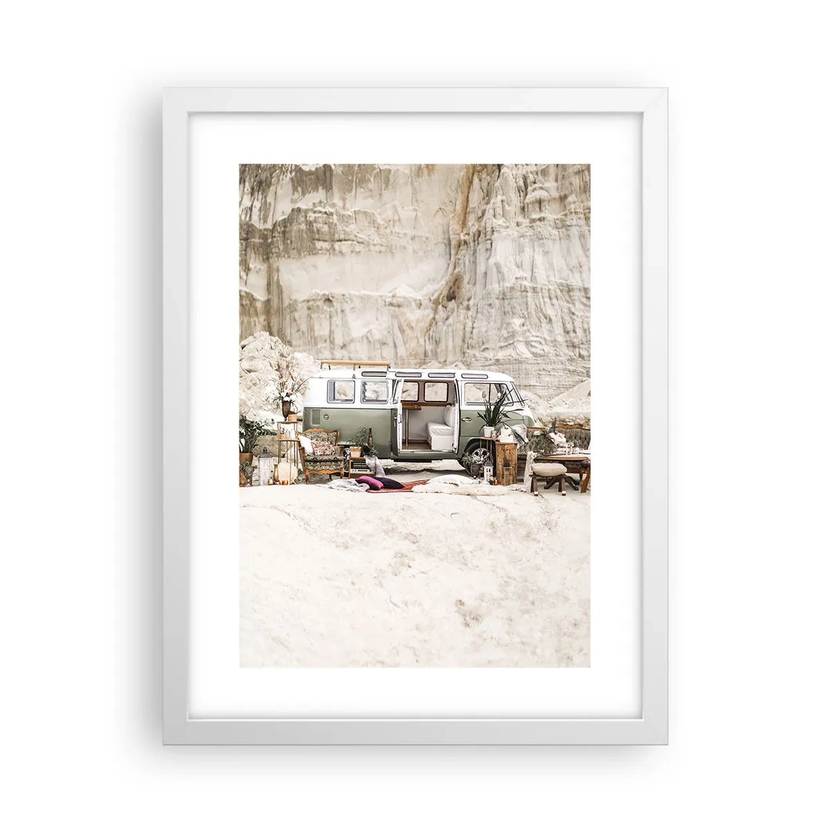 Póster en marco blanco - Hora de empezar el viaje - 30x40 cm